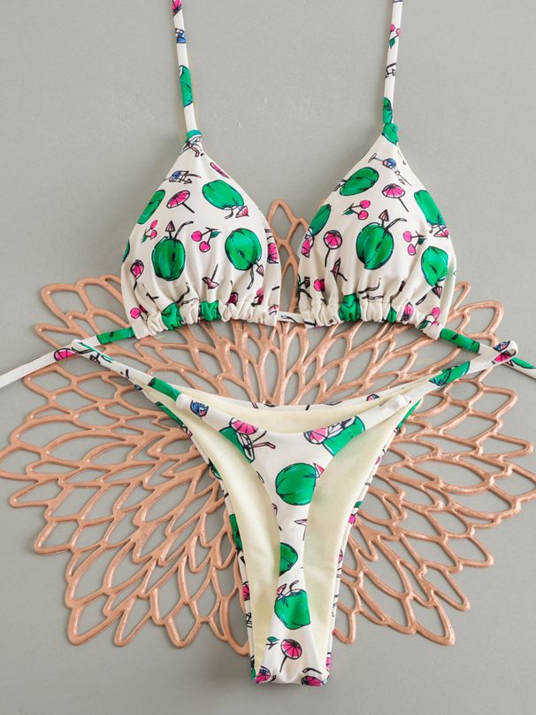 2025 New European And American Style Nylon Heart Bikini Set Solid Color Low Waist Tie-Up Women's Swimwear_ecoleips.com