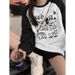 Korean Version Loose Cute Printed Women's Long Sleeved T-shirt Fashion Stitching Casual Versatile Round Neck Top_ecoleips.com