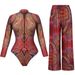 Smart Swimsuit for Russian Women Sun Protective One Piece with Long Pants Regular Size Polyester Sexy Style Vacation Wear_ecoleips.com