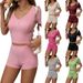 Women's Clothing Spring And Summer Fashion Sports Home Clothes Modal Casual Simple Women's Short Sleeve Shorts Set_ecoleips.com