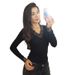 Spring V-Neck Lace Trim Crop Top – Stretch Polyester Bodycon Tee For Streetwear & Office Chic (Black, White, Brown, Wine Red, Dark Grey, Sizes S-L)_ecoleips.com
