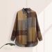 Women’s Clothing fashion women's loose casual patchwork long sleeved plaid irregular shirt autumn and winter_ecoleips.com