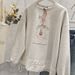 Elegant And Unique Lace Trim Sweatshirt For Women, Autumn/Winter, Fleece Lined, Plus Size, Two-Piece Jacket_ecoleips.com