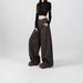 Winter New Fleece-Lined Thickened Denim For Women American Style High Waist Leopard Print Warm Loose Wide-Leg_ecoleips.com