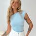 Aria Basics Aria Basics 2024 European And American Summer Sexy Asymmetrical Neck Pleated Tank Top, Bestseller, Slim Fit Sleeveless_ecoleips.com