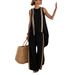 Women's Clothing Loose Striped Pant Suit Casual Sleeveless Top Bottoms Set Fashion Summer Wear_ecoleips.com