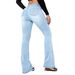 Cross-Border Independent Station Autumn Hot Girl Skinny Jeans Women Street Mid-Waist Stretchy Flared Floor-Length_ecoleips.com