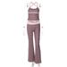French Style Women's Fashion Sexy Polka Dot Vest Top And Color Block Low Waisted Trousers Set European American Style Summer New Arrivals_ecoleips.com