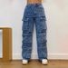 Women's Clothing Fashion Street Style Pocket Diamond Casual Jeans_ecoleips.com