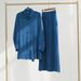 Muslim New Solid Color Small Fresh Lace Top+skirt Set_ecoleips.com