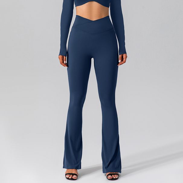 Women’s Clothing Autumn Nude Stretchy Sports Yoga Flare Pants Tight Slimming High Waist Peach Butt Lifting Fitness Pants_ecoleips.com