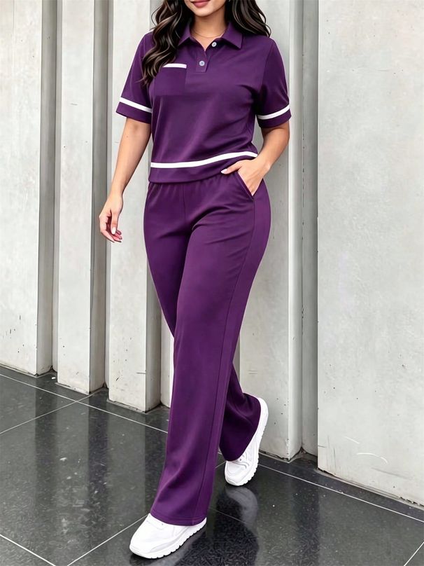 Women's Spring/Summer Short-Sleeved Two Piece Set Trendy Casual Spot Goods_ecoleips.com