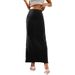 Women's Clothing Autumn New Women's Midi Skirt, Bodycon Skirt, Solid Color, Ankle Length Skirt_ecoleips.com