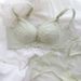 girl Gentle And Cool ~ French Style Heart Lace Small Chest Push-Up Wireless Modal Bra Set For Women_ecoleips.com