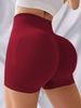 Women's Clothing Hip Lifting Seamless Yoga Pants High Waist High Elastic Solid Color Breathable Quick Drying Sports Fitness Pants Tight Shorts_ecoleips.com