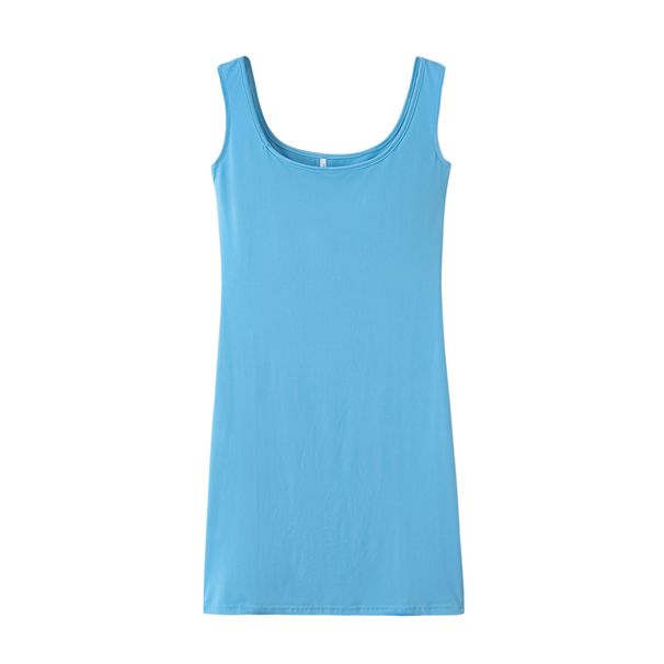 2023 Summer New Women's Solid Color Strap Casual Dress_ecoleips.com