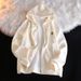 Real Shot Of Women's Hooded Zip-up Fleece-lined Thickened Sweatshirt For Autumn And Winter, Loose Long-sleeve Top,_ecoleips.com