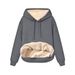 European And American Cross-Border Hot Sale 2026 Winter Women's Warm Lamb Wool Pocket Hooded Sweatshirt Jacket_ecoleips.com