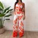 Women's Clothing Spring And Summer New Women's Fashion Sexy Printed Suspender Top Wide Leg Suit_ecoleips.com