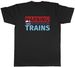 Women's T-Shirts Mens T-Shirt Warning May Start Talking About Trains Tee Gift_ecoleips.com