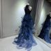 Women's Clothing Temperament Halter Neck Evening Dress Blue Sequins Student Piano And Violin Performance Clothes Annual Meeting Host Dress_ecoleips.com