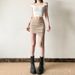 Verve Women's Clothing 2025 Summer New Street Fashion Solid Color Irregular Slim Fit Skirt For Women_ecoleips.com