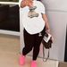 Women's Fashion Set European American Style T-Shirt Trousers Short Sleeved Clothing_ecoleips.com