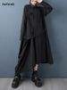 Irregular Patchwork Oversized Shirt Dresses For Women Spring Autumn New Long Sleeve Loose Casual Long Dress Elegant Clothes 2025_ecoleips.com