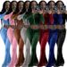 F171 Women's Two-Piece Set Korean Velvet Solid Color Long Sleeve Sexy Crop Top Casual Sports Suit_ecoleips.com