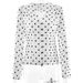 Women's Polka Dot Slim Fit Cardigan T-Shirt V Neck Pleated Fashion Top for Hot Girl Foreign Trade Cross Border Wholesale_ecoleips.com