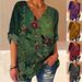 Verve 2025 Autumn Wave Collar Cotton Linen Printed Long Sleeve Shirt Women's Fashion_ecoleips.com