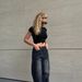 Cro-border European And American Veratile High Wait Jean New Slimming Retro Straight Looe Draped Floor-length_ecoleips.com