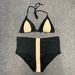 New Women's Split Body Swimsuit, Oversized Fat Po Color Block High Waisted Half Sleeved Swimsuit Bikini_ecoleips.com