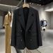 girl Girl 6810 Dark Gray Woolen For Women, Autumn And Winter New Korean Hepburn Style High-end Elegant Small Blazer_ecoleips.com