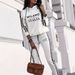 Women's European American Style Casual Two Piece Set Vacation Wear With Letter Print Hooded Top And Matching Pants Long Sleeves_ecoleips.com