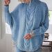 Women's Batwing Sleeve Knitted Sweater - Soft Cotton Blend High Neck Pullover, Loose Fit Casual Elegant Tops For Fall Winter (Multiple Colors & Sizes)_ecoleips.com