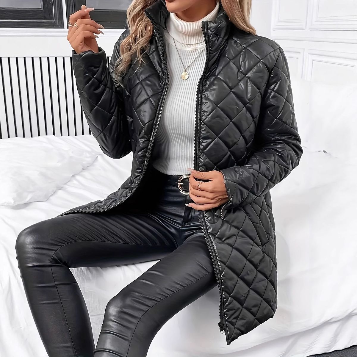 Women's Long Hooded Winter Coat With Polyester Filling – Warm & Stylish Outerwear For Fall And Winter_ecoleips.com