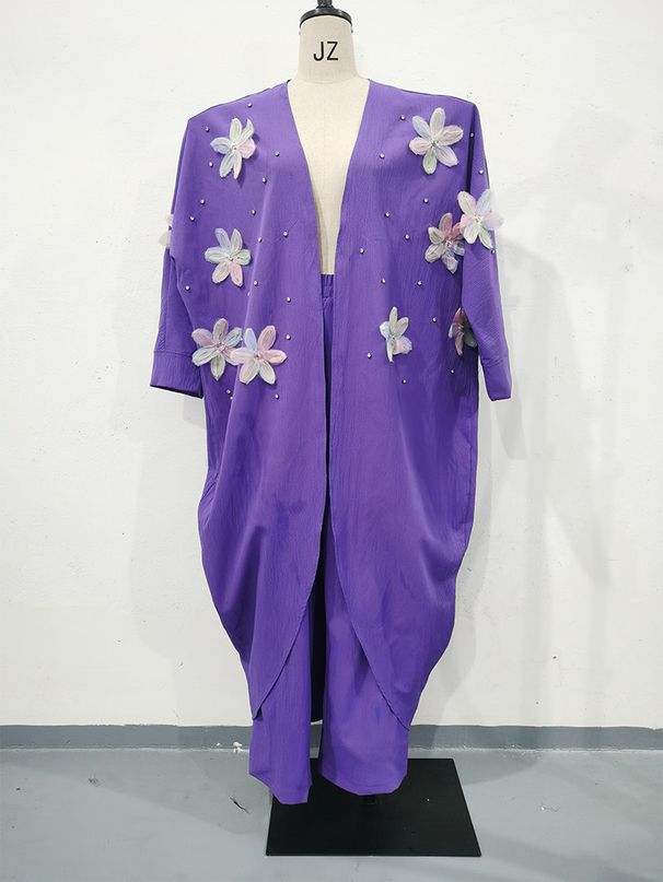 Women's Clothing Commuter Long Sleeve Two piece Suit Three dimensional Butterfly Decoration Thin Breathable_ecoleips.com