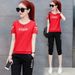 Women's Summer Sports Suit Set Stylish Casual Fashion Student Two Piece Outfit Short Sleeved Capri Pants New 2026_ecoleips.com