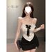 Sweet And Spicy Bowknot Lace Patchwork Camisole For Women, Slim Fit, Beautiful Back, Built-in Chest Pad, Spring Base Top_ecoleips.com