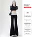 Quality American Style Black Casual Flared For Women New Slimming Versatile Patchwork Wide-Leg Sports Pants_ecoleips.com
