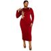 plus Size Off-Shoulder Velvet Dress Gold Embroidery Slimming Waist Hollow Out Mid-Length Evening Gown For Women_ecoleips.com