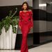 Women's Mesh Long Sleeve Off-Shoulder Top With Bodycon Skirt Set, Elegant Sexy Two-Piece Outfit For Evening Party_ecoleips.com