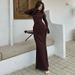 European And American Best-Selling Women's Clothing 2025 Autumn New Fashionable Elegant Waist-Cinching Belted Round-Neck_ecoleips.com