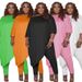 Plus-Size Women's Casual Pants Set - Stylish Two-Piece Outfit With Batwing Sleeves, Stretchy Polyester-Spandex Blend For Comfort & Confidence_ecoleips.com