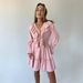 Cross-border V-neck For Women, 2024 Autumn New Style, Bell-sleeve Dress, European And American Style Short Chiffon Dress_ecoleips.com