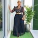 Elegant V-Neck Evening Dress With Rhinestones Plus Size A-Line Maxi Dress For Wedding/Banquet/ Wrinkle-Resistant Polyester_ecoleips.com