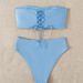Verve New Summer Backless Tight Bikini Two-Piece Swimsuit Women Swimwear Nylon_ecoleips.com