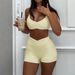 Diyun European And American Sports Yoga Style Halter Neck Tube Top Outfit Shorts Two-Piece Set Women's Clothing 2025_ecoleips.com