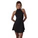 Women's Sexy Polka Dot Halter Sleeveless Belted Bodycon Mini Dress – Summer Party Gown 2026_ecoleips.com